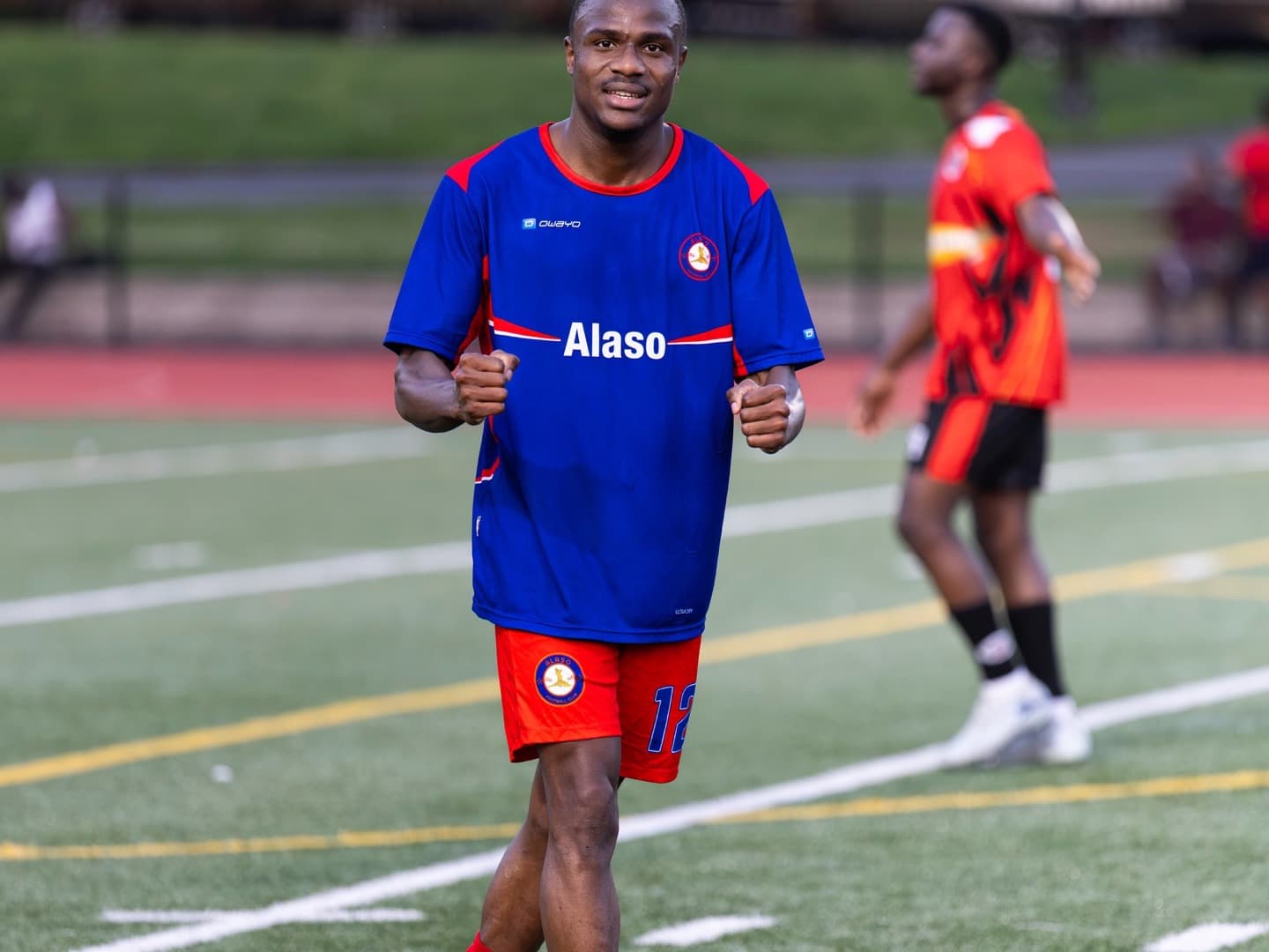 Alaso FC player before the comeback win over Vasco of NJ